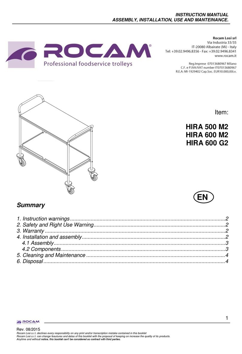 ROCAM HIRA 500 M2 INSTRUCTION MANUAL ASSEMBLY, INSTALLATION, USE AND MAINTENANCE ROCAM HIRA 500 M2 INSTRUCTION MANUAL ASSEMBLY, INSTALLATION, USE AND MAINTENANCE