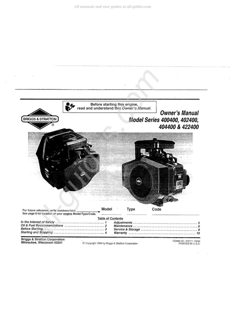Briggs & Stratton 400400 Series User manual