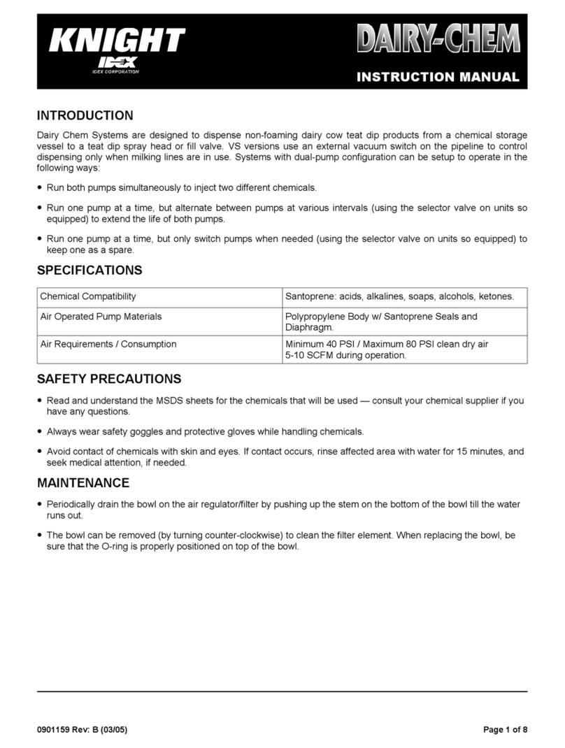 Idex KNIGHT DAIRY-CHEM instruction manual