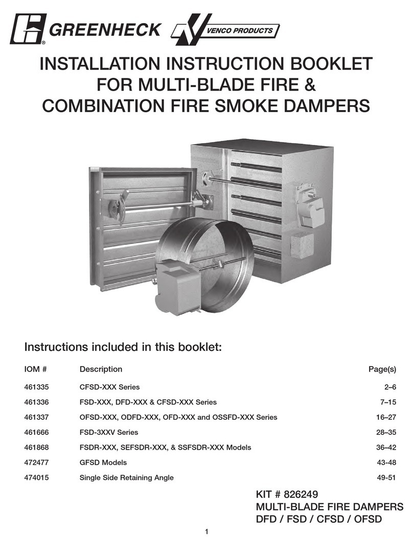 Greenheck CFSD Series INSTALLATION INSTRUCTION BOOKLET