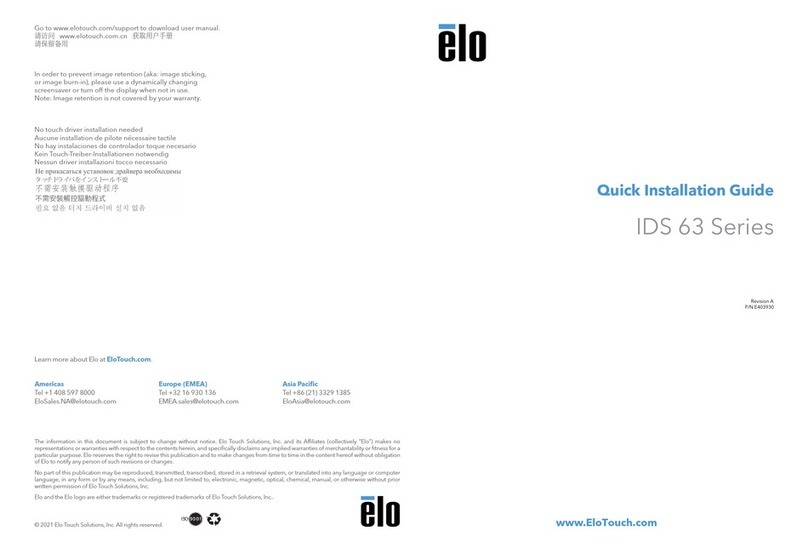 Elo TouchSystems IDS 63 Series User manual