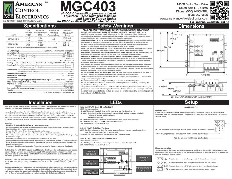 American Control Electronics MGC403 manual American Control Electronics MGC403 manual