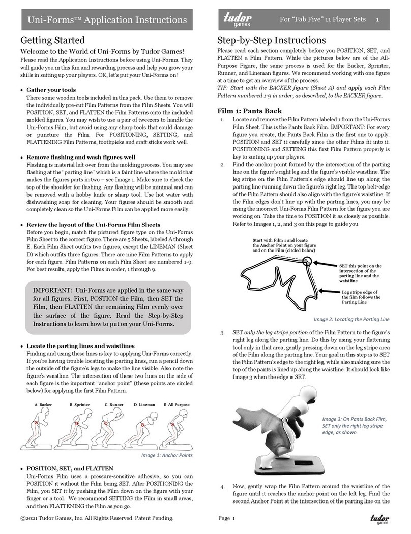 Tudor Games Uni-Forms Fab Five Application Instructions