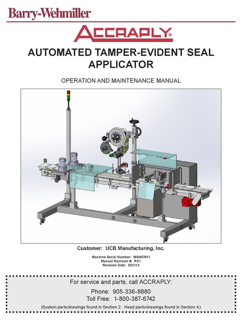 Barry-Wehmiller Accraply 204RH Operation and maintenance manual