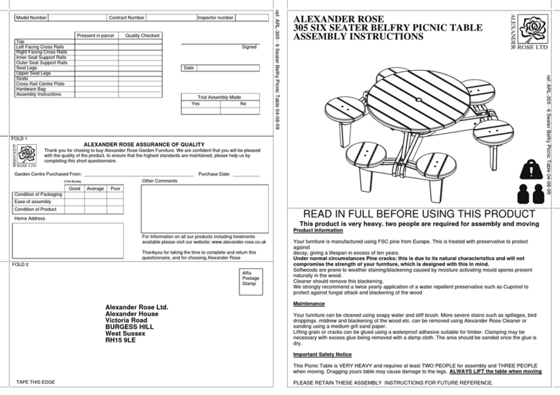 ALEXANDER ROSE 305 Assembly instructions