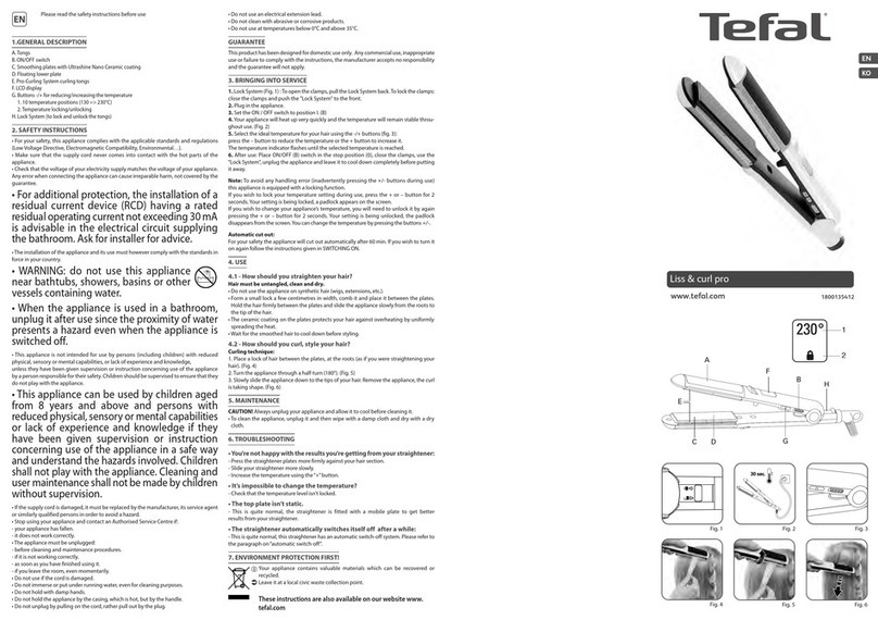 TEFAL Liss & curl pro instructions
