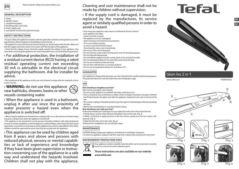 TEFAL Glam liss 2 in 1 User manual