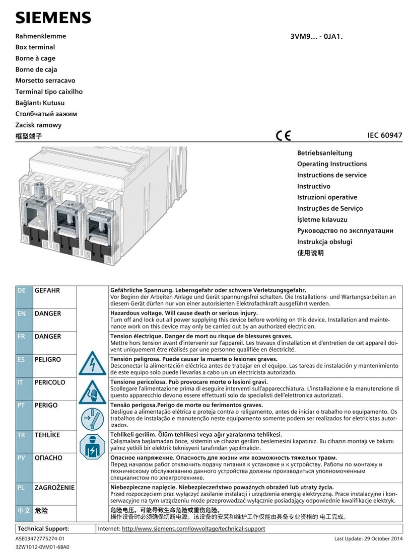 Siemens 3VM9 0JA1 Series operating instructions