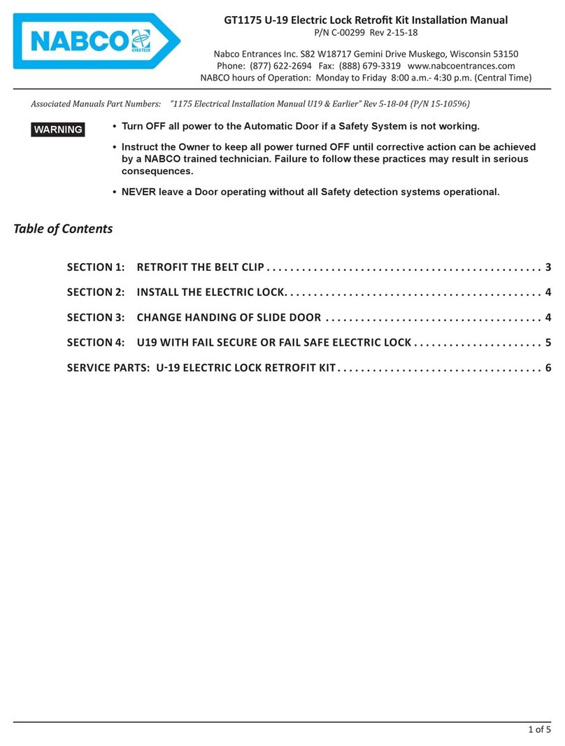 Nabco GT1175 U-19 installation manual