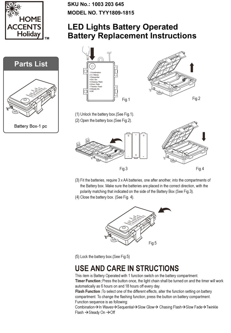Home Accents Holiday TYY1809-1815 Replacement instructions