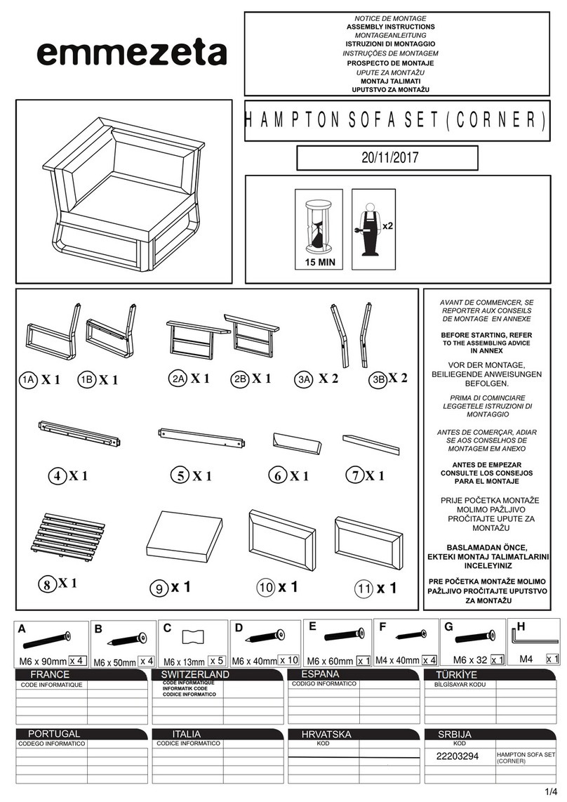 Emmezeta HAMPTON SOFA SET CORNER Assembly instructions