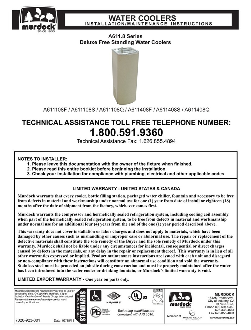 Murdock A611.8 Series Installation and operating instructions Murdock A611.8 Series Installation and operating instructions