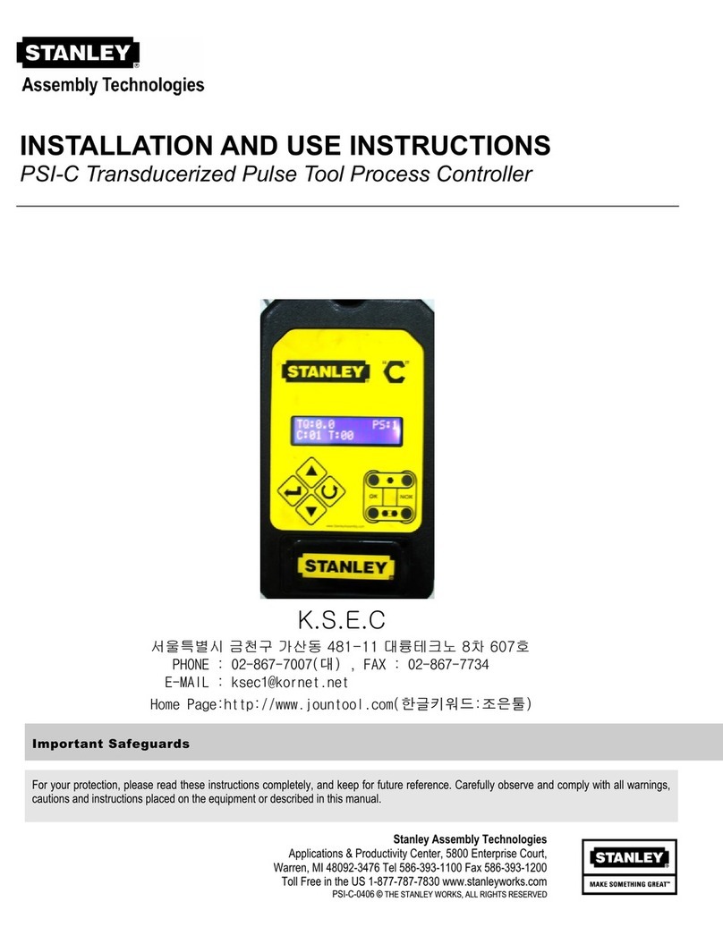 Stanley PSI-C Installation and use instructions and warnings