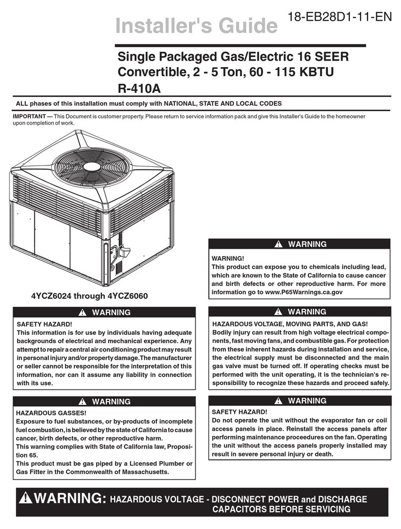 Trane 4YCZ6024 Installer's guide