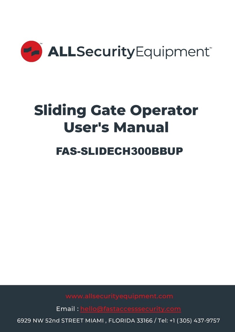 All Security Equipment FAS-SLIDECH300BBUP user manual