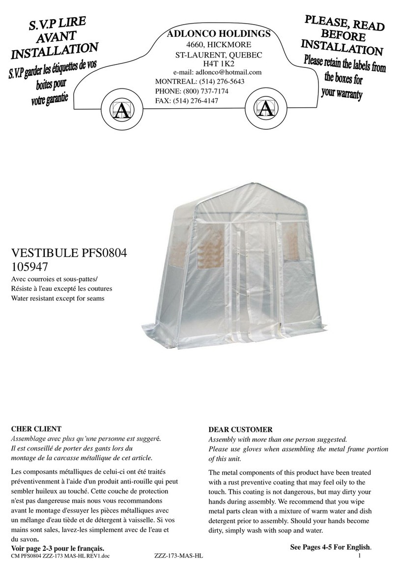 Adlonco Holdings VESTIBULE PFS0804 Assembly instructions