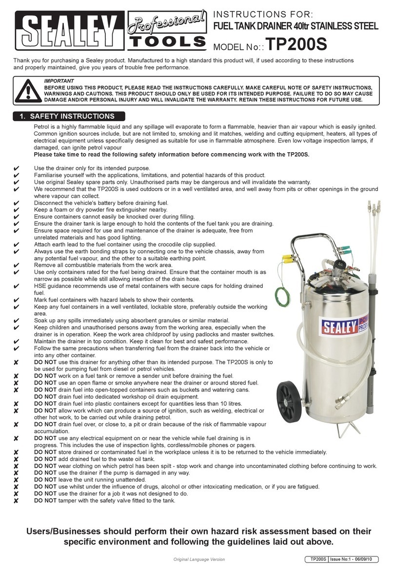 Sealey TP200S User manual