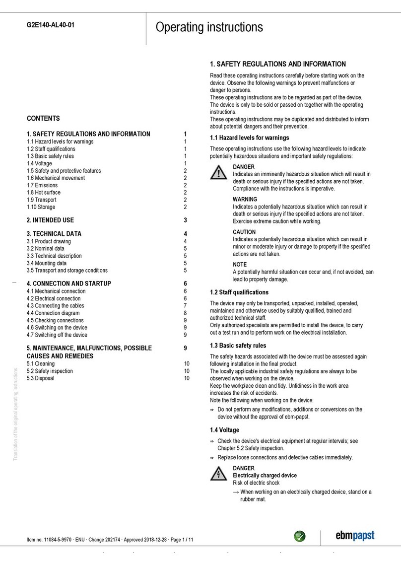 Ebmpapst G2E140-AL40-01 operating instructions