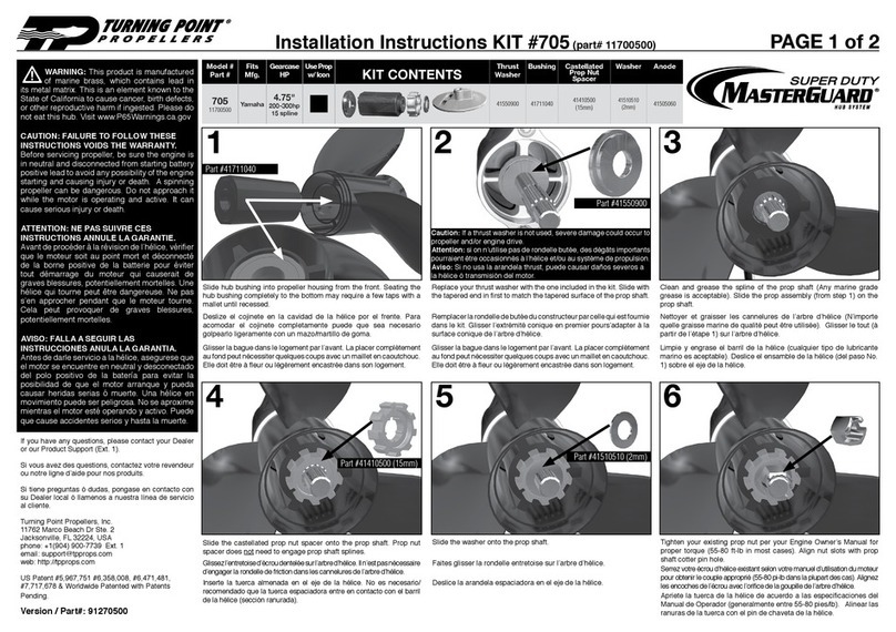 Turning Point Propellers 705 installation instructions