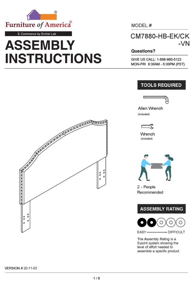Furniture of America CM7880-HB-EK/CK-VN Assembly instructions