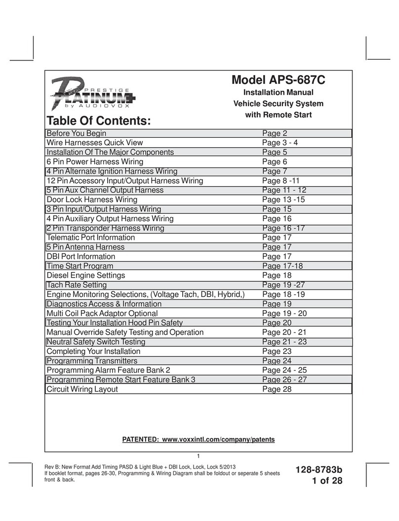 Audiovox Platinum+ APS 687C installation manual