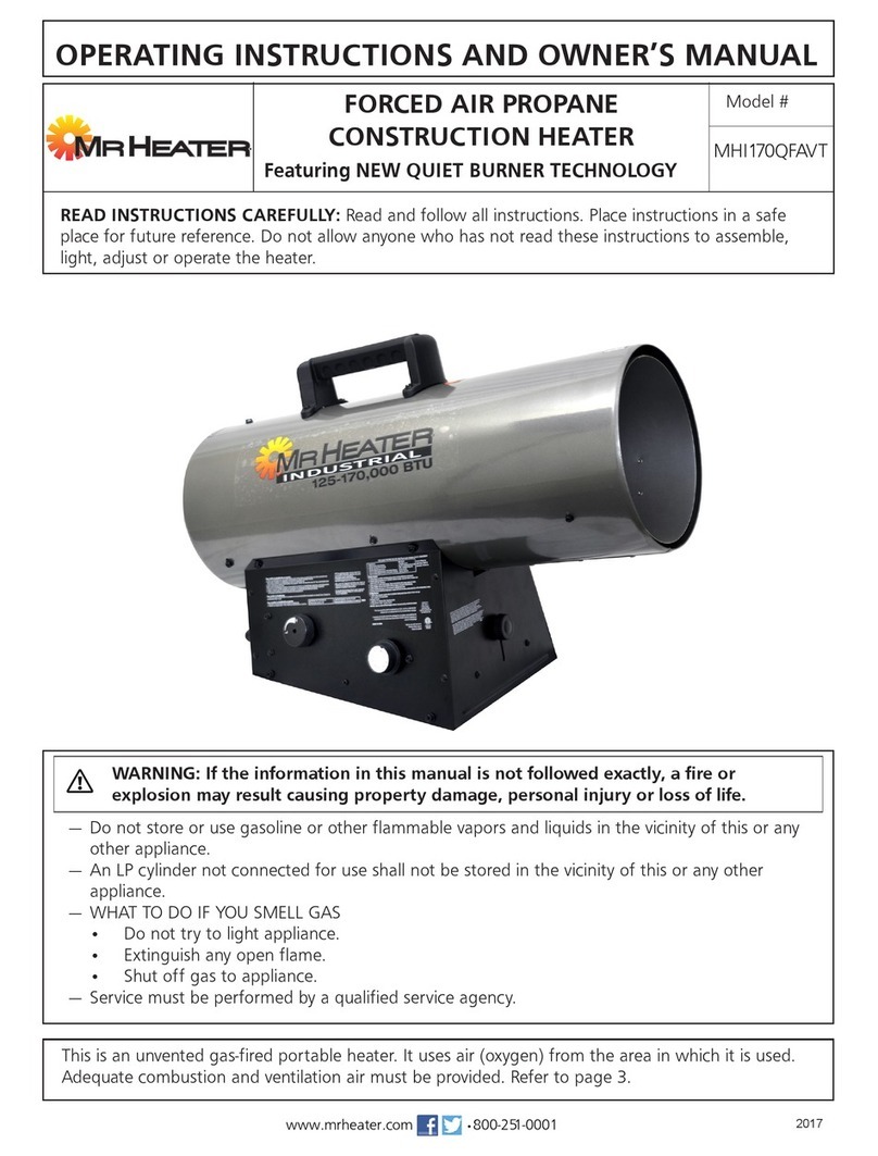 MrHeater MHI170QFAVT Operating instructions and owner's manual