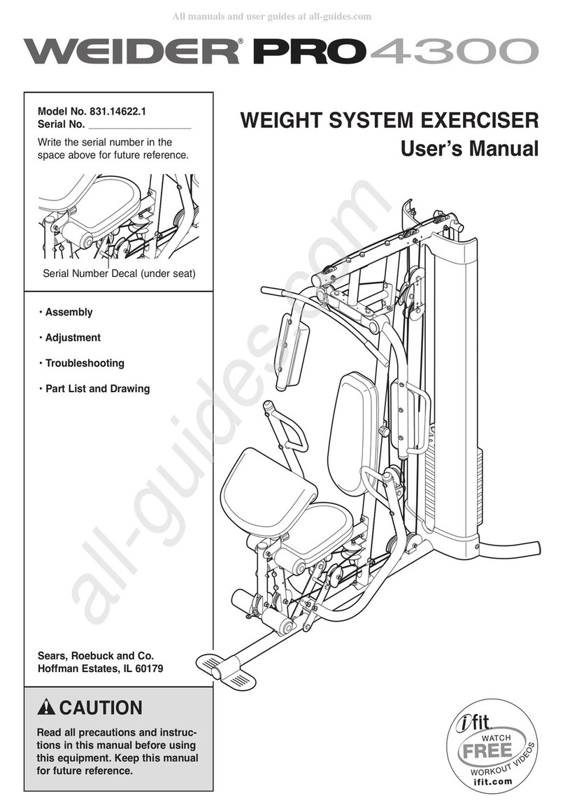 Weider PRO 4300 User manual Weider PRO 4300 User manual