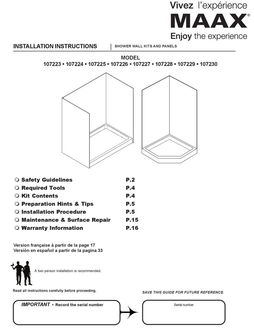 MAAX 107223 installation instructions