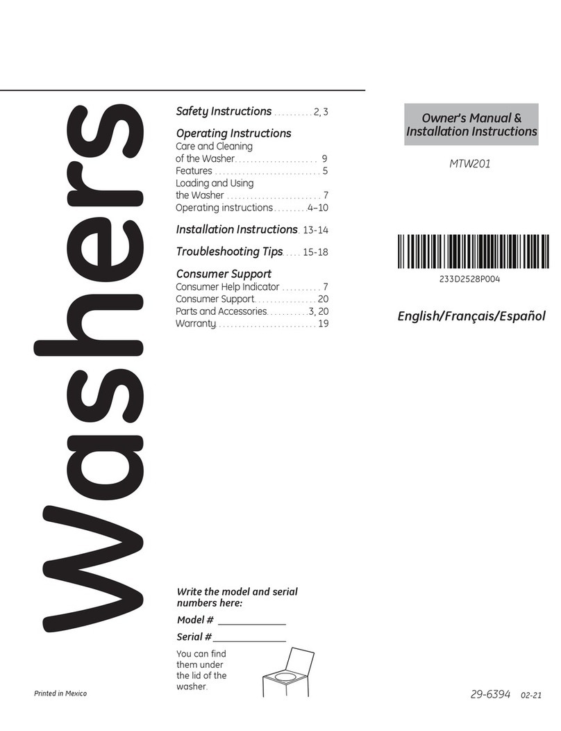 GE MTW201 Original instructions