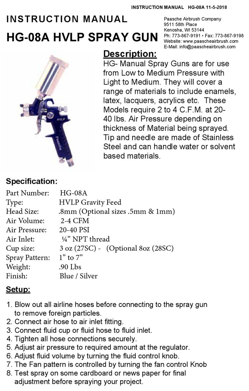 Paasche Airbrush HG-08A User manual