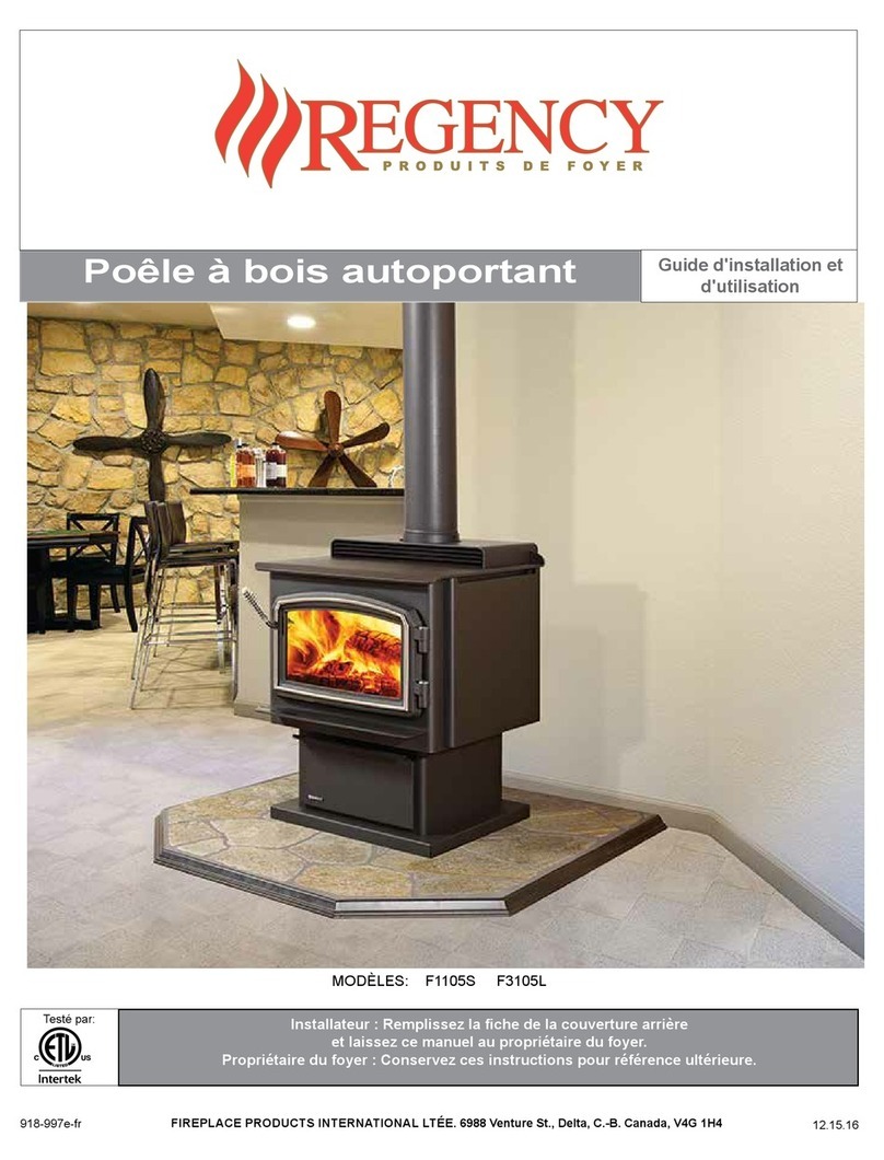 Regency Fireplace Products F1105S Owners & installation manual Regency Fireplace Products F1105S Owners & installation manual