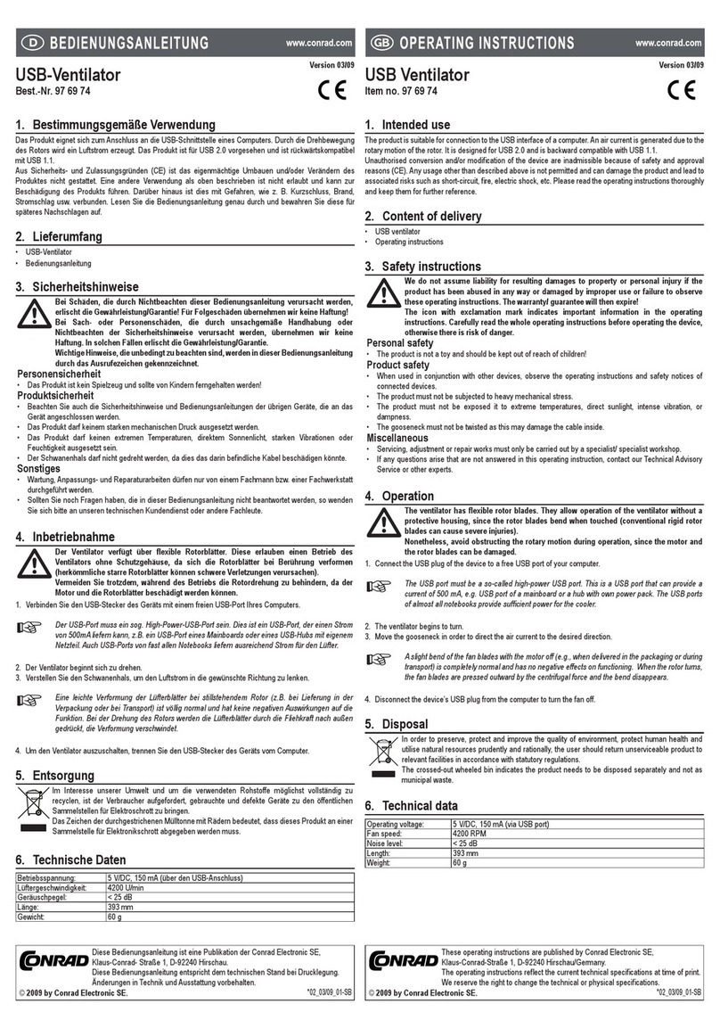 Conrad 976974 operating instructions