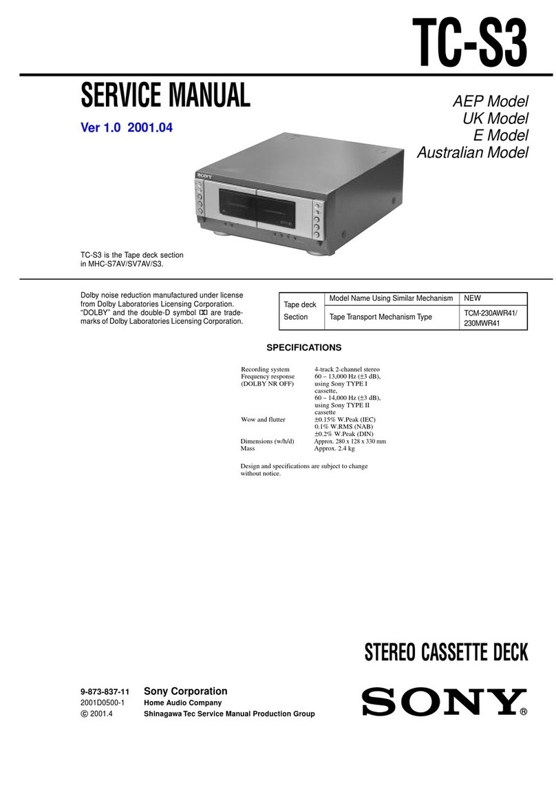 Sony TC-S3 Service manual