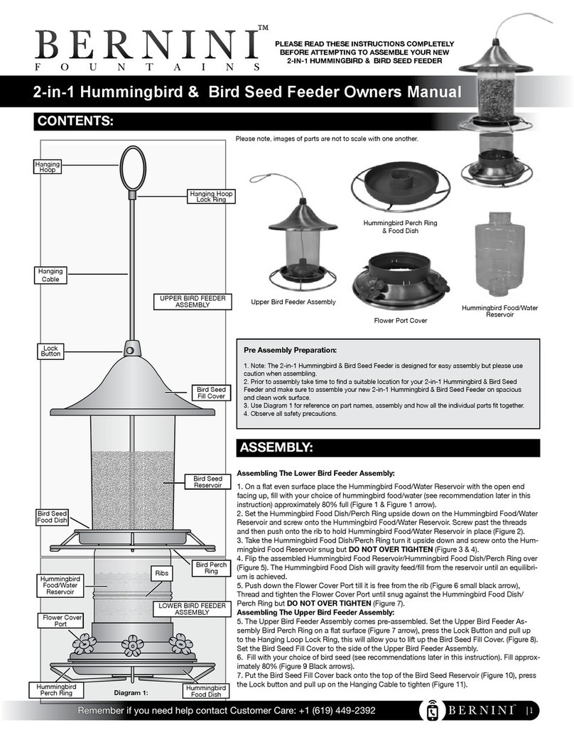 Bernini 2-in-1 Hummingbird & Bird Seed Feeder owner's manual