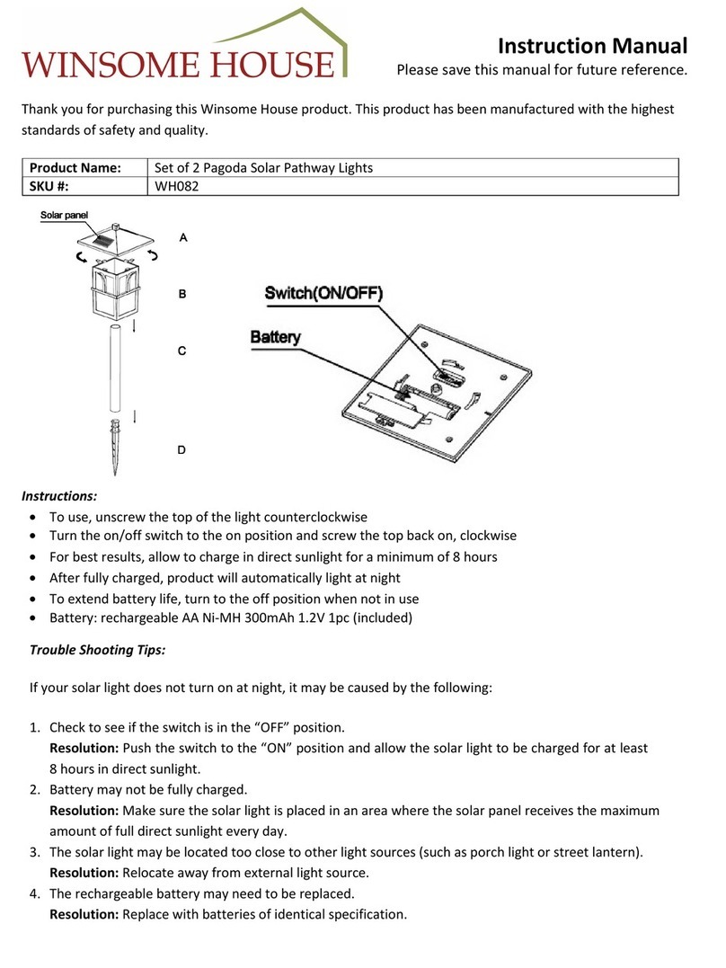 Winsome house Pagoda Solar WH082 instruction manual