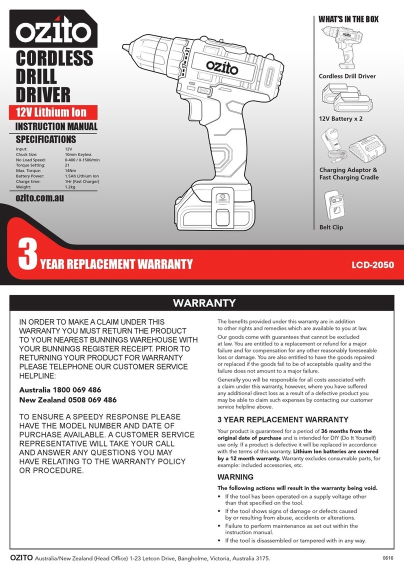 Ozito LCD-2050 instruction manual