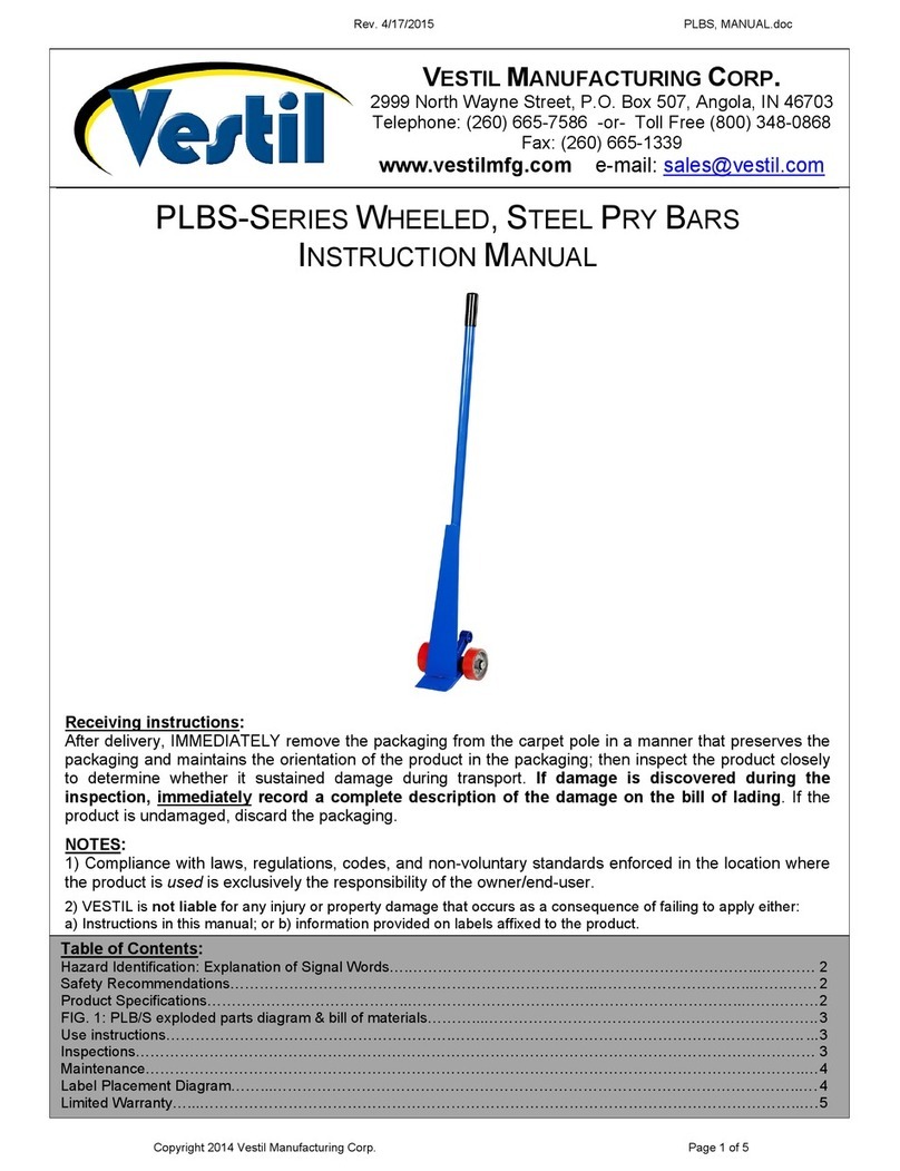 Vestil PLBS Series User manual