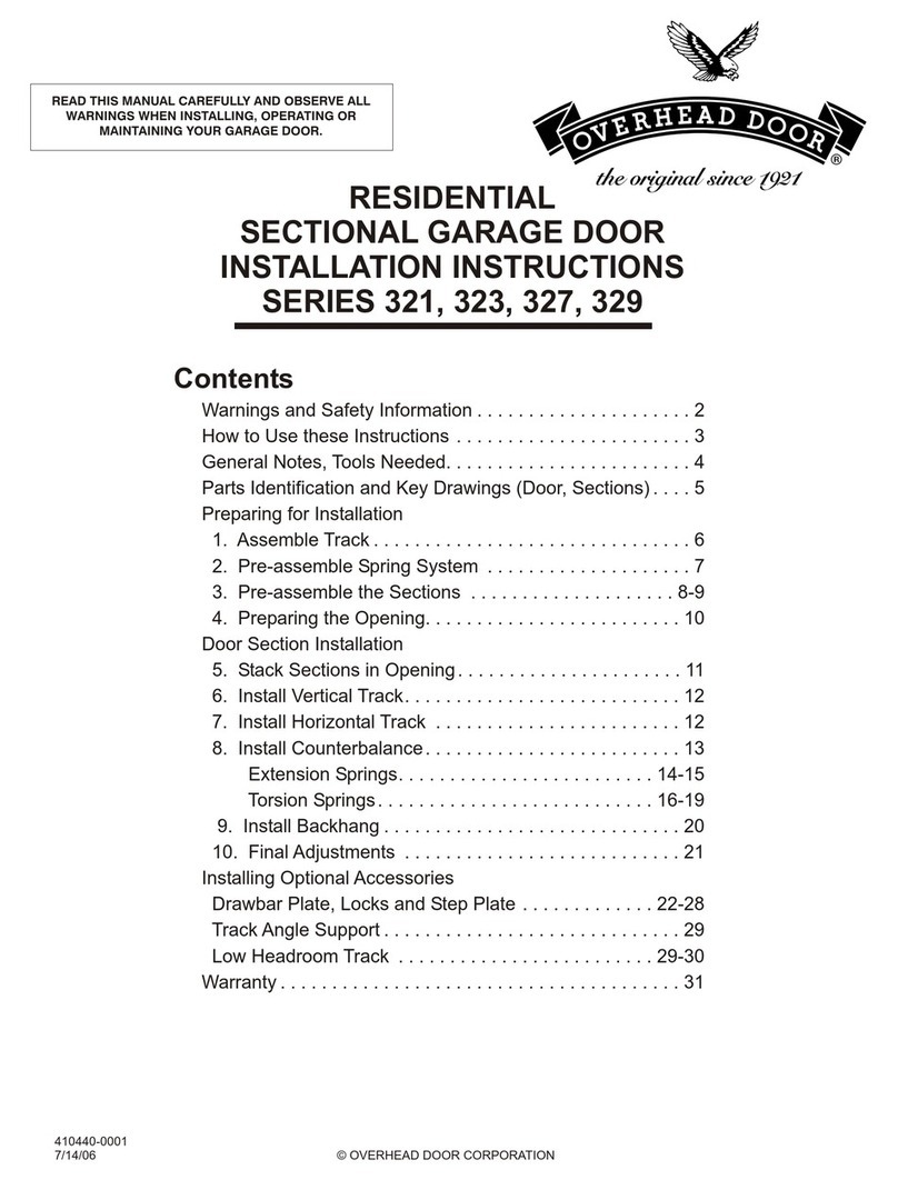Overhead door 321 Series installation instructions