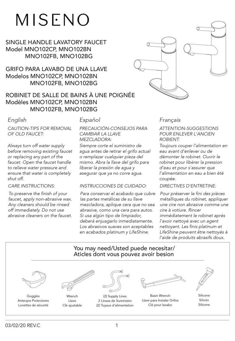 miseno MNO102CP installation instructions