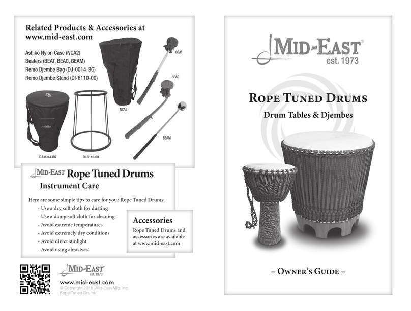 MID-EAST Rope Tuned Drums owner's guide