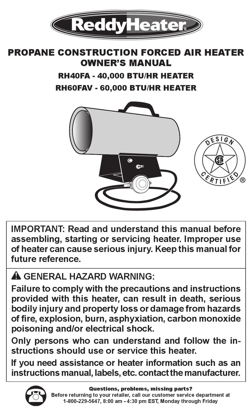 ReddyHeater RH40FA owner's manual