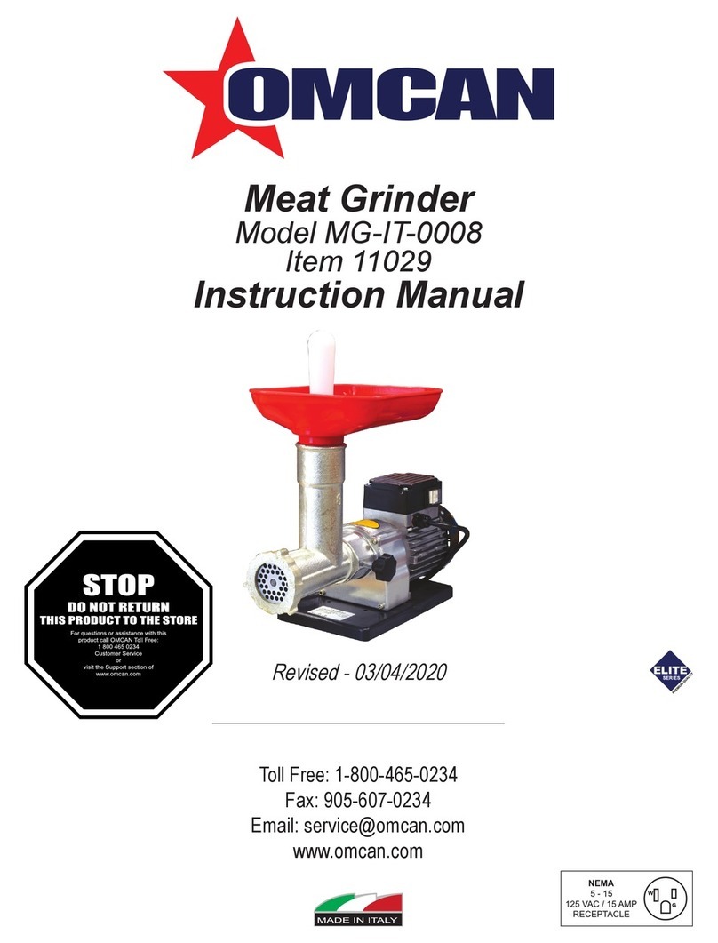 Omcan MG-IT-0008 instruction manual