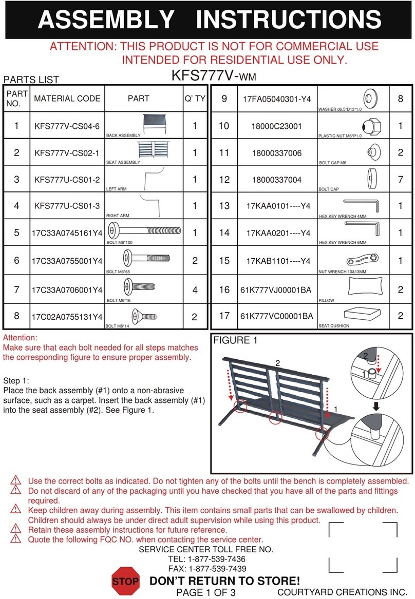 Courtyard Creations KFS777V-WM Assembly instructions