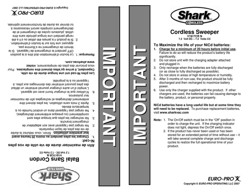 EUROPRO Shark Cordless V1917CR N User manual