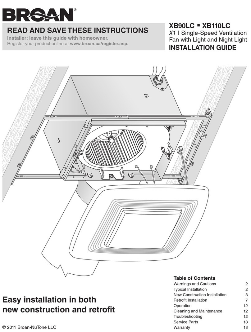 Broan XB90LC installation guide