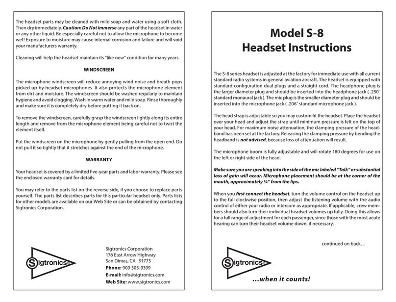 Sigtronics S-8 User manual