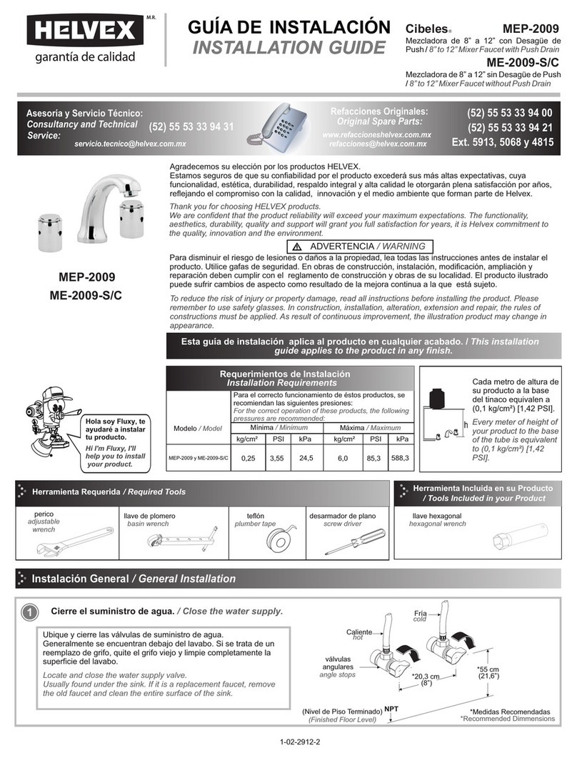 Helvex Cibeles MEP-2009 installation guide