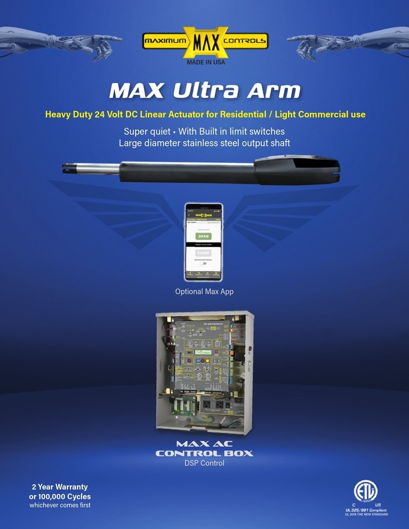 Maximum Controls MAX Ultra Arm User manual