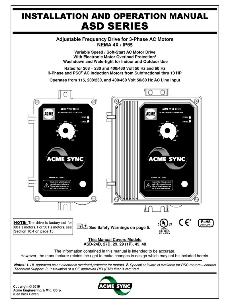 ACME ACME SYNC ASD Series Installation and operation manual