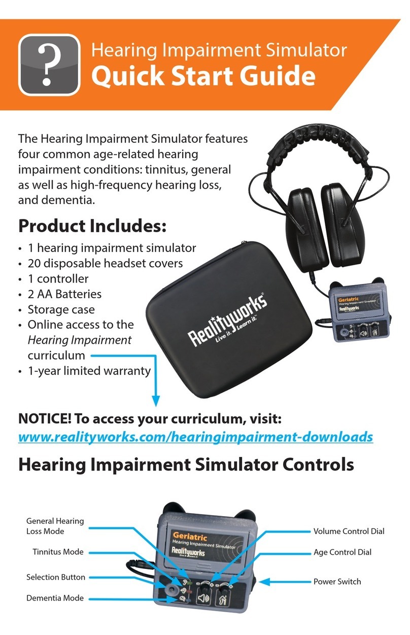 Reality Works Hearing Impairment Simulator quick start guide